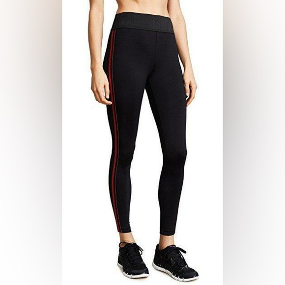 KORAL Tone High Rise Legging Black Scarlett Pants Hi Red Stripe Side. Size M - Picture 5 of 7